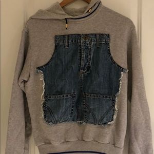 D&G Gray Denim Sweater with Hood